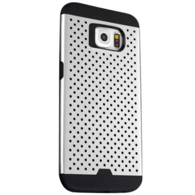 Sustiprintos apsaugos Samsung Galaxy S6 G920 pilkas kieto silikono (TPU) ir plastiko dėklas / Priedai.lt