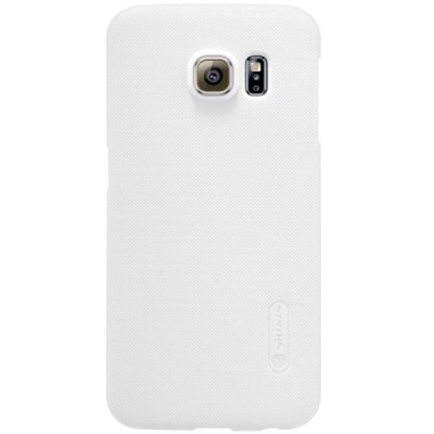 Samsung Galaxy S6 Edge (G925) Nillkin Frosted Shield baltas plastikinis dėklas + apsauginė ekrano plėvelė / Priedai.lt