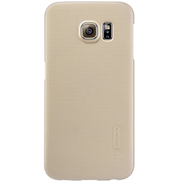 „Nillkin“ Frosted Shield dėklas - auksinis + apsauginė ekrano plėvelė (Galaxy S6 Edge)