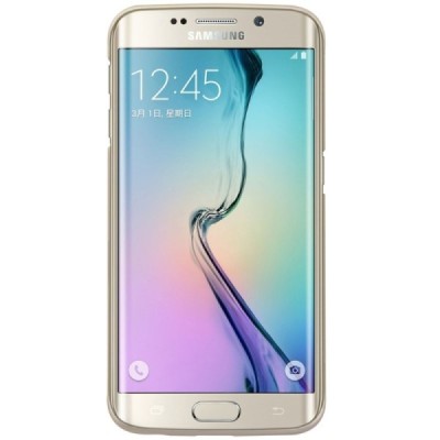 Samsung Galaxy S6 Edge (G925) Nillkin Frosted Shield auksinis plastikinis dėklas + apsauginė ekrano plėvelė / Priedai.lt