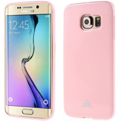 Samsung Galaxy S6 Edge (G925) Mercury šviesiai rožinis kieto silikono tpu dėklas - nugarėlė / Priedai.lt
