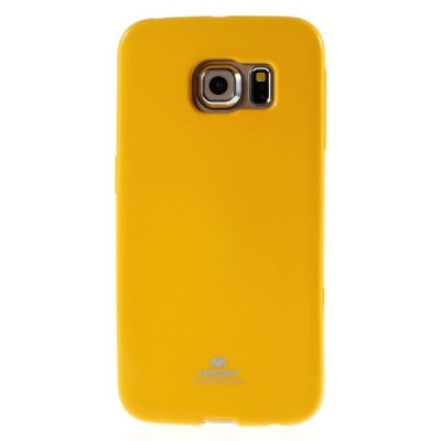 Samsung Galaxy S6 Edge (G925) Mercury geltonas kieto silikono tpu dėklas - nugarėlė / Priedai.lt