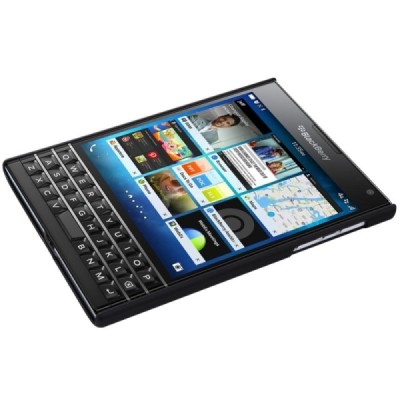 BlackBerry Passport Nillkin Frosted Shield juodas plastikinis dėklas + apsauginė ekrano plėvelė / Priedai.lt