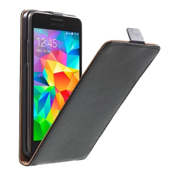 Klasikinis atverčiamas dėklas - juodas (Galaxy Grand Prime)