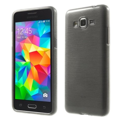 Samsung Galaxy Grand Prime (G350) skaidrus (permatomas) kieto silikono TPU pilkas dėklas - nugarėlė / Priedai.lt
