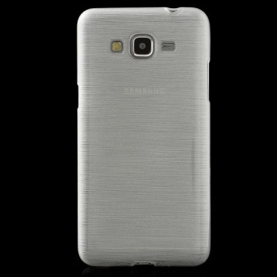 Samsung Galaxy Grand Prime (G350) skaidrus (permatomas) kieto silikono baltas TPU dėklas - nugarėlė / Priedai.lt