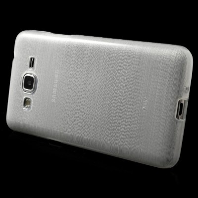 Samsung Galaxy Grand Prime (G350) skaidrus (permatomas) kieto silikono baltas TPU dėklas - nugarėlė / Priedai.lt