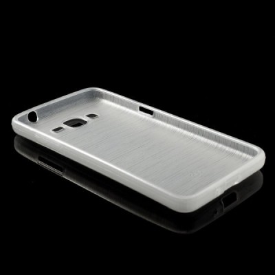 Samsung Galaxy Grand Prime (G350) skaidrus (permatomas) kieto silikono baltas TPU dėklas - nugarėlė / Priedai.lt