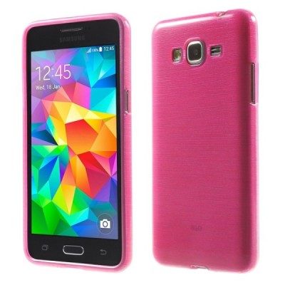 Samsung Galaxy Grand Prime (G350) skaidrus (permatomas) kieto silikono rožinis TPU dėklas - nugarėlė / Priedai.lt