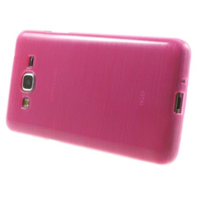 Samsung Galaxy Grand Prime (G350) skaidrus (permatomas) kieto silikono rožinis TPU dėklas - nugarėlė / Priedai.lt