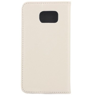 Samsung Galaxy S6 (G920) solidus atverčiamas smėlio spalvos odinis dėklas - knygutė / Priedai.lt
