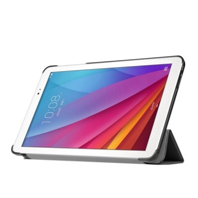 Huawei MediaPad T1 10 atverčiamas juodas odinis dėklas - knygutė (sulankstomas) / Priedai.lt
