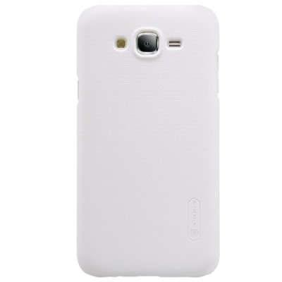 Samsung Galaxy J5 Nillkin Frosted Shield baltas plastikinis dėklas + apsauginė ekrano plėvelė / Priedai.lt