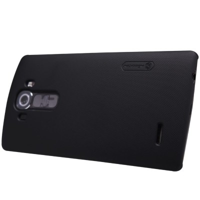 LG G4 Stylus (H635) Nillkin Frosted Shield juodas plastikinis dėklas + apsauginė ekrano plėvelė / Priedai.lt