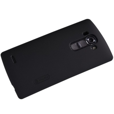 LG G4 Stylus (H635) Nillkin Frosted Shield juodas plastikinis dėklas + apsauginė ekrano plėvelė / Priedai.lt