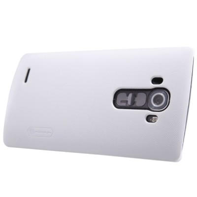 LG G4 Stylus (H635) Nillkin Frosted Shield baltas plastikinis dėklas + apsauginė ekrano plėvelė / Priedai.lt