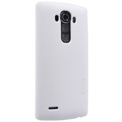 LG G4 Stylus (H635) Nillkin Frosted Shield baltas plastikinis dėklas + apsauginė ekrano plėvelė / Priedai.lt