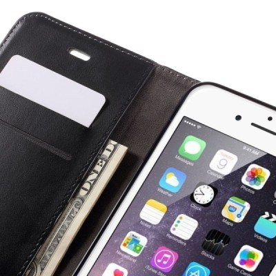 Apple iPhone 6 Plus „2in1“ solidus atverčiamas juodas odinis dėklas - knygutė / Priedai.lt