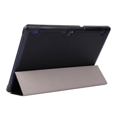 Lenovo Tab2 A10-70 10,1 atverčiamas juodas odinis dėklas (sulankstomas) / Priedai.lt