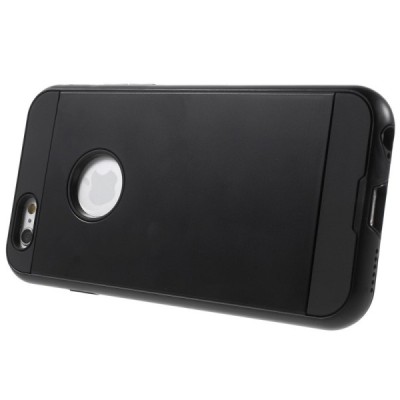 Sustiprintos apsaugos Apple iPhone 6 Plus (6s Plus) juodas kieto silikono (TPU) ir plastiko dėklas / Priedai.lt