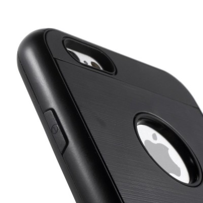 Sustiprintos apsaugos Apple iPhone 6 Plus (6s Plus) juodas kieto silikono (TPU) ir plastiko dėklas / Priedai.lt