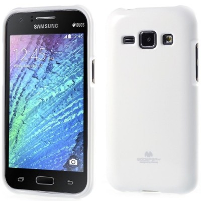 Samsung Galaxy J1 Mercury baltas kieto silikono tpu dėklas - nugarėlė / Priedai.lt