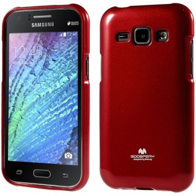 Samsung Galaxy J1 Mercury raudonas kieto silikono tpu dėklas - nugarėlė / Priedai.lt