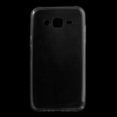 Samsung Galaxy J5 (J500) skaidrus (permatomas) kieto silikono TPU ploniausias pasaulyje bespalvis dėklas / Priedai.lt