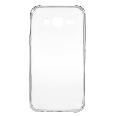 Samsung Galaxy J5 (J500) skaidrus (permatomas) kieto silikono TPU ploniausias pasaulyje pilkas dėklas / Priedai.lt