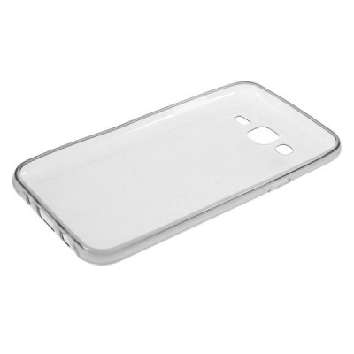 Samsung Galaxy J5 (J500) skaidrus (permatomas) kieto silikono TPU ploniausias pasaulyje pilkas dėklas / Priedai.lt