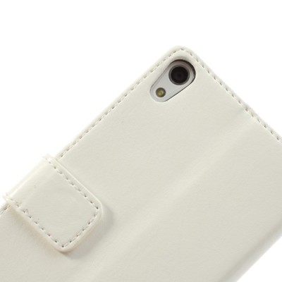 Odinis atverčiamas baltas Huawei Ascend P6 dėklas (piniginė) / Priedai.lt