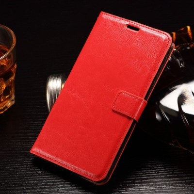 LG G4 Stylus (H635) atverčiamas raudonas odinis dėklas - piniginė / Priedai.lt