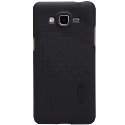 Samsung Galaxy Grand Prime (G530) Nillkin Frosted Shield juodas plastikinis dėklas + apsauginė ekrano plėvelė / Priedai.lt