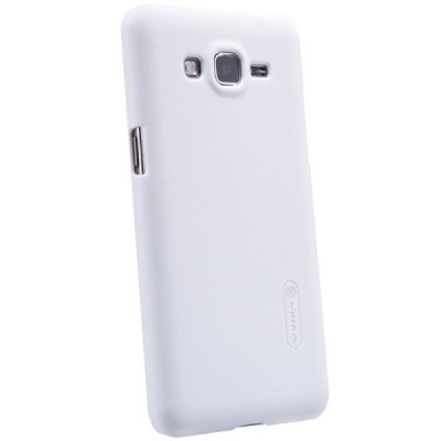 Samsung Galaxy Grand Prime (G530) Nillkin Frosted Shield baltas plastikinis dėklas + apsauginė ekrano plėvelė / Priedai.lt