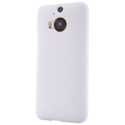 HTC One M9+ Plus Nillkin Frosted Shield baltas plastikinis dėklas + apsauginė ekrano plėvelė / Priedai.lt