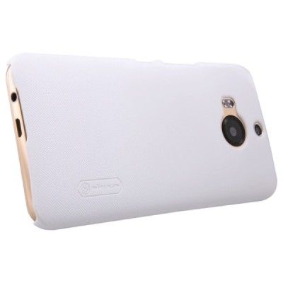 HTC One M9+ Plus Nillkin Frosted Shield baltas plastikinis dėklas + apsauginė ekrano plėvelė / Priedai.lt