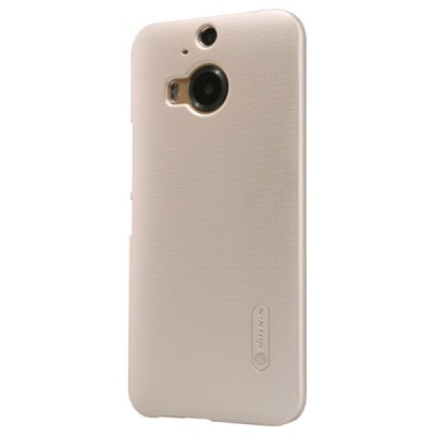 HTC One M9+ Plus Nillkin Frosted Shield auksinis plastikinis dėklas + apsauginė ekrano plėvelė / Priedai.lt