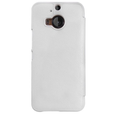 Prabangus „Nillkin“ Qin serijos baltas odinis atverčiamas HTC One M9+ Plus dėklas / Priedai.lt