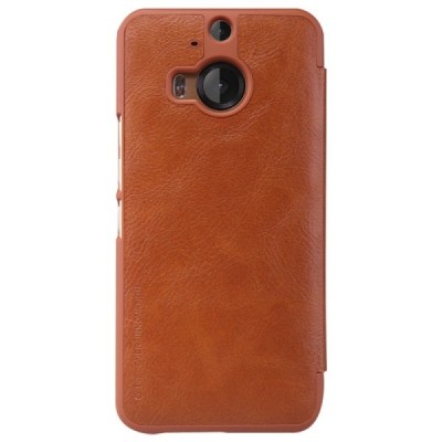 Prabangus „Nillkin“ Qin serijos rudas odinis atverčiamas HTC One M9+ Plus dėklas / Priedai.lt