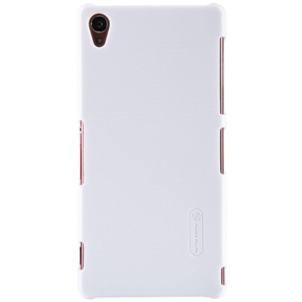 „Nillkin“ Frosted Shield dėklas - baltas + apsauginė ekrano plėvelė (Xperia Z3)