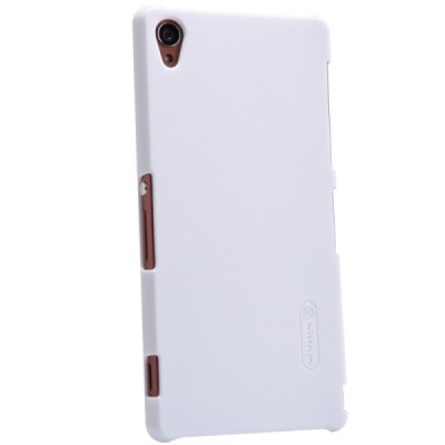 Sony Xperia Z3 Nillkin Frosted Shield baltas plastikinis dėklas + apsauginė ekrano plėvelė / Priedai.lt