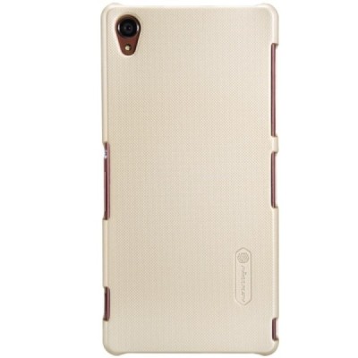 Sony Xperia Z3 Nillkin Frosted Shield auksinis plastikinis dėklas + apsauginė ekrano plėvelė / Priedai.lt