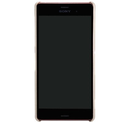 Sony Xperia Z3 Nillkin Frosted Shield auksinis plastikinis dėklas + apsauginė ekrano plėvelė / Priedai.lt