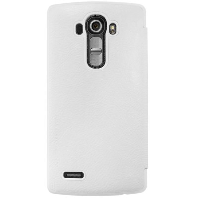 Prabangus „Nillkin“ Qin serijos baltas odinis atverčiamas LG G4 (H815) dėklas / Priedai.lt