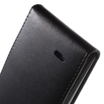 LG G Flex 2 (H955) klasikinis vertikaliai atverčiamas juodas odinis dėklas / Priedai.lt