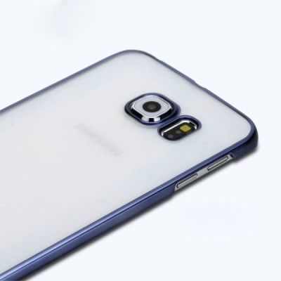 Samsung Galaxy S6 Edge (G925) Rock Neon plastikinis skaidrus permatomas mėlynas dėklas / Priedai.lt