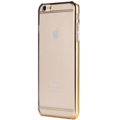 Apple iPhone 6s Plus Rock Neon plastikinis skaidrus permatomas auksinis dėklas / Priedai.lt