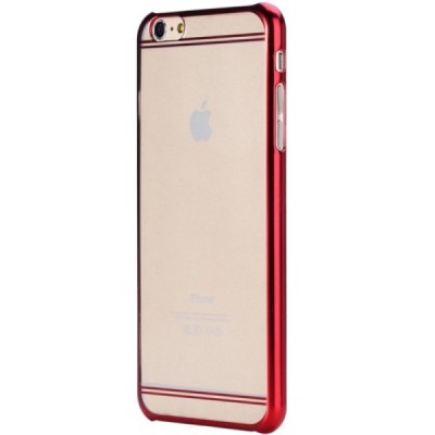 Apple iPhone 6s Plus Rock Neon plastikinis skaidrus permatomas raudonas dėklas / Priedai.lt