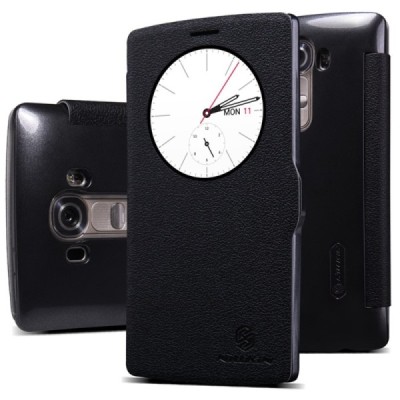 LG G4 (H815) juodas odinis atverčiamas Nillkin Fresh dėklas / Priedai.lt