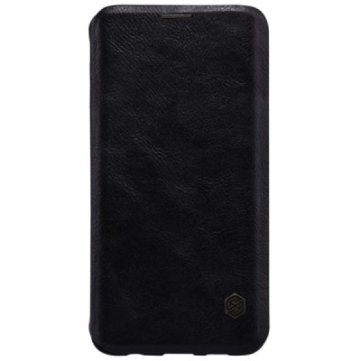 Prabangus „Nillkin“ Qin serijos juodas odinis atverčiamas Samsung Galaxy S6 Edge+ Plus (G928) dėklas / Priedai.lt